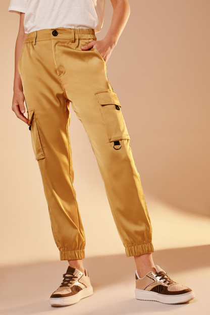 D-Ring Trim Silky Cargo Trousers