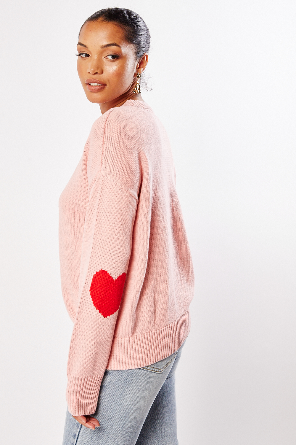 Jumper with heart elbows best sale