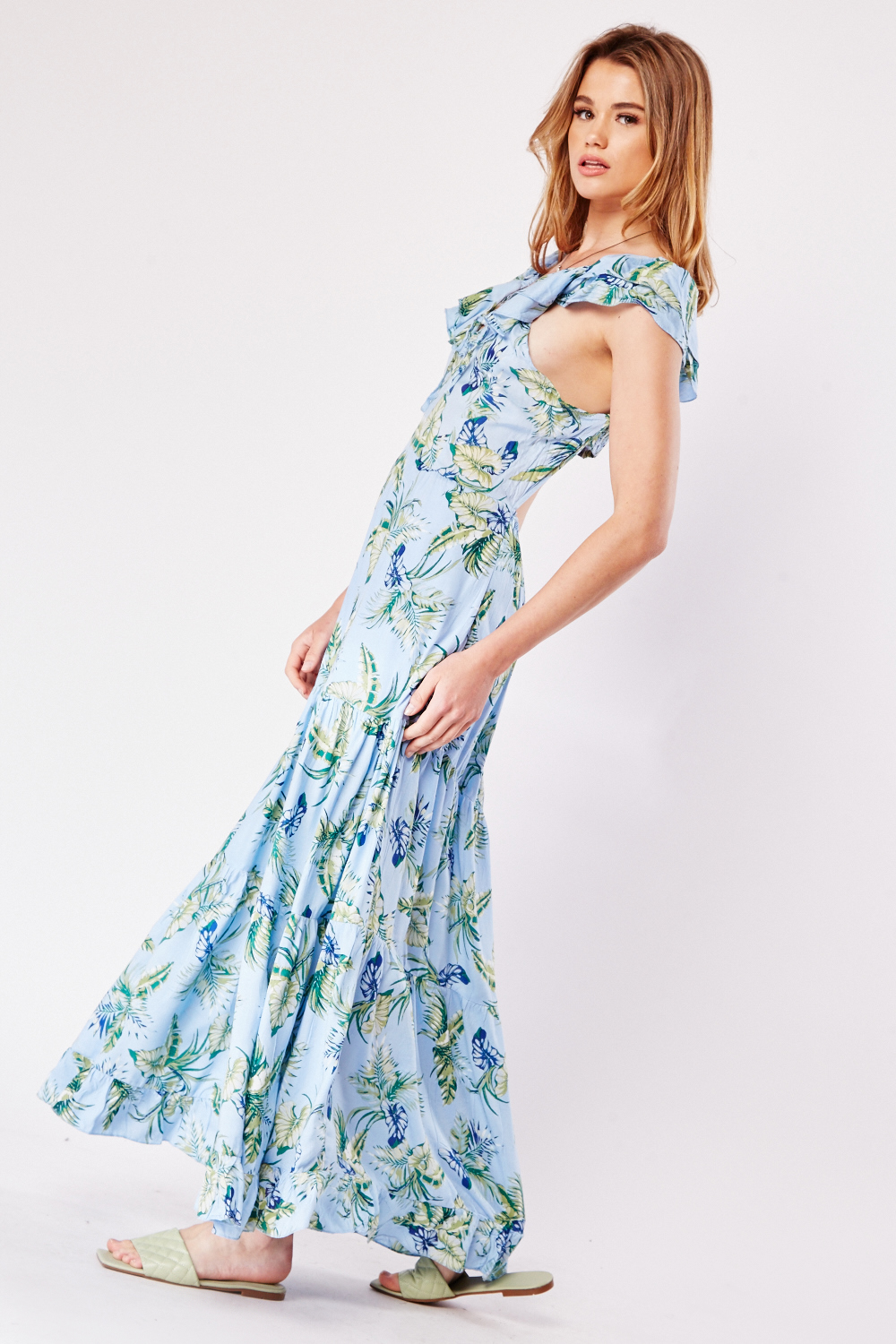 Lace Up Front Maxi Dress Everything5Pounds