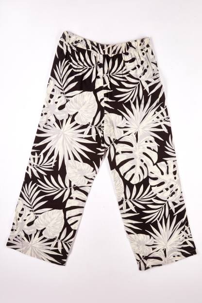 Leaf Print Elasticated Trousers