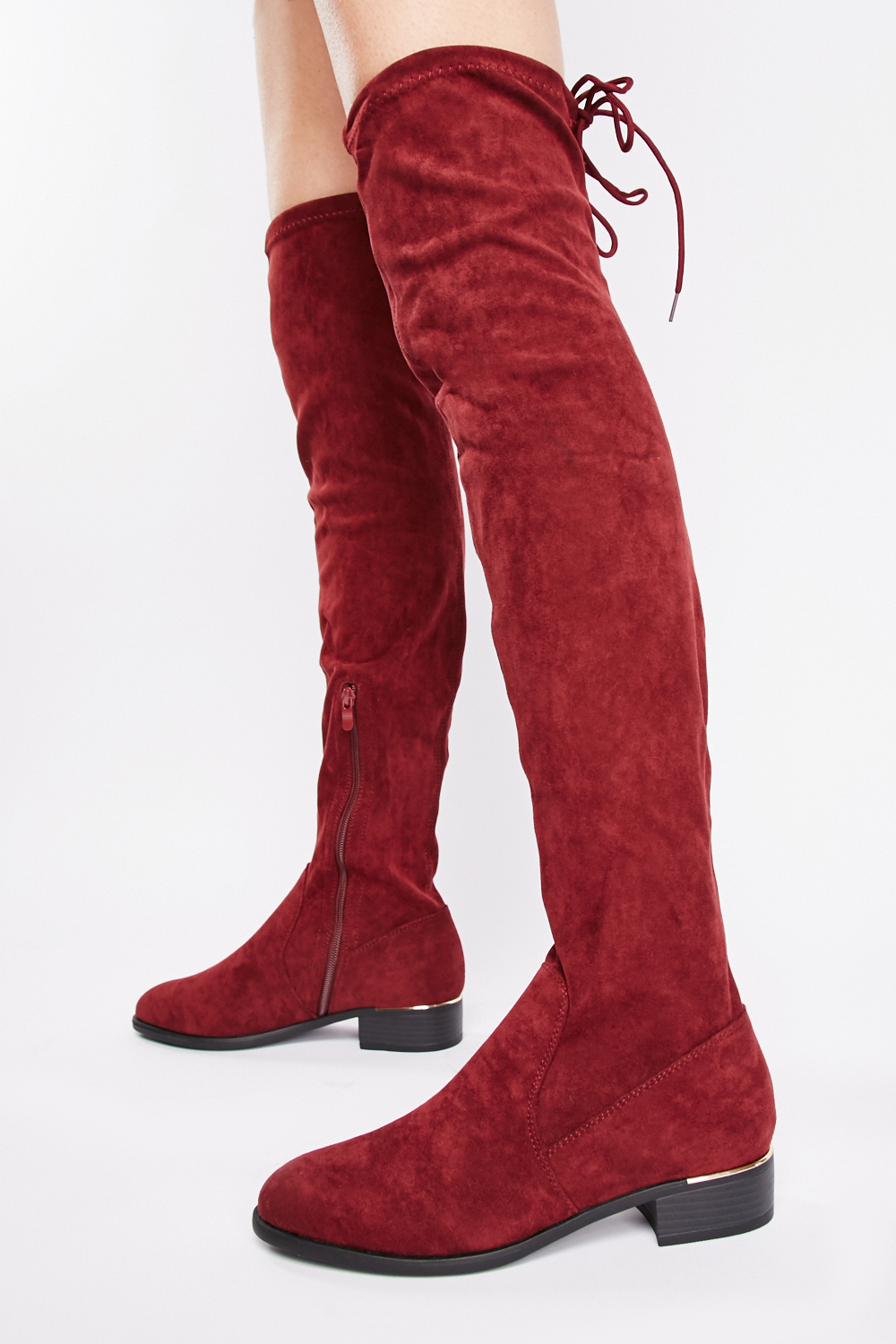 Low Block Heel Knee High Boots Everything5Pounds