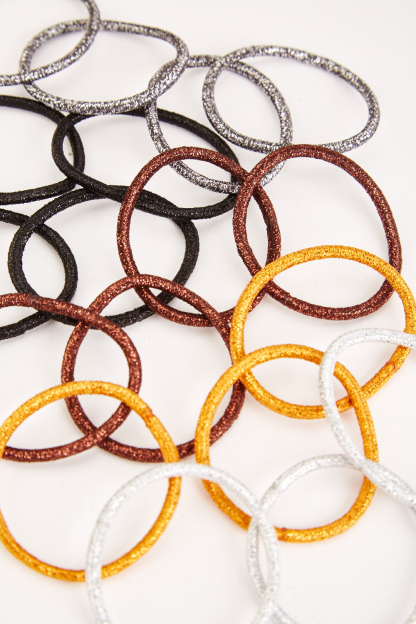 WOW Metallic Insert Elastic Hair Ties