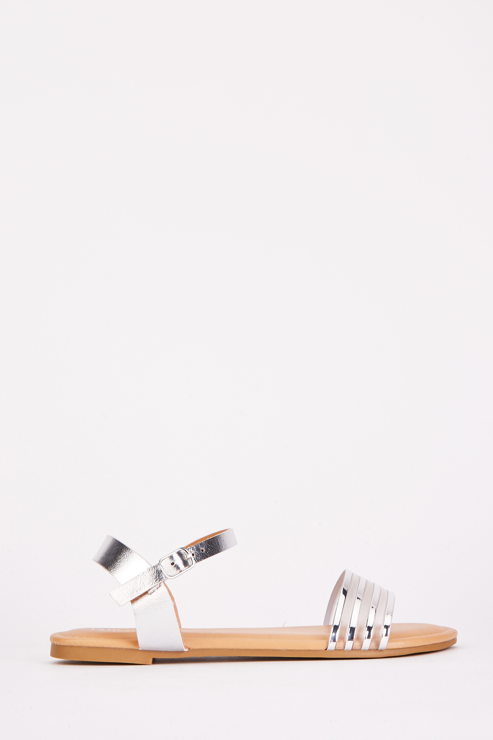 Metallic flat sandals uk store