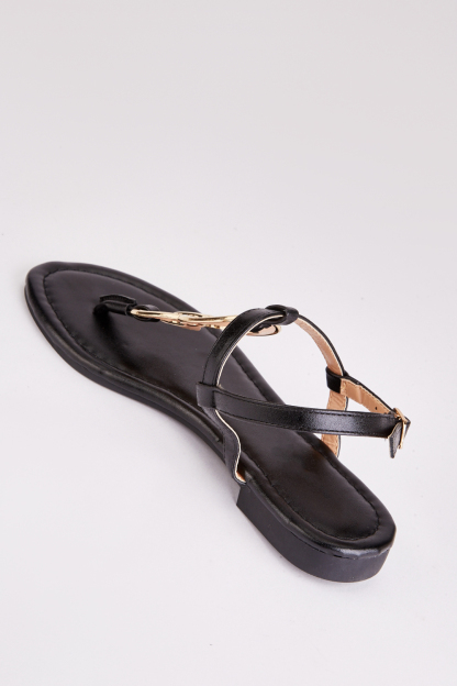 Metallic Top Thong Sandals