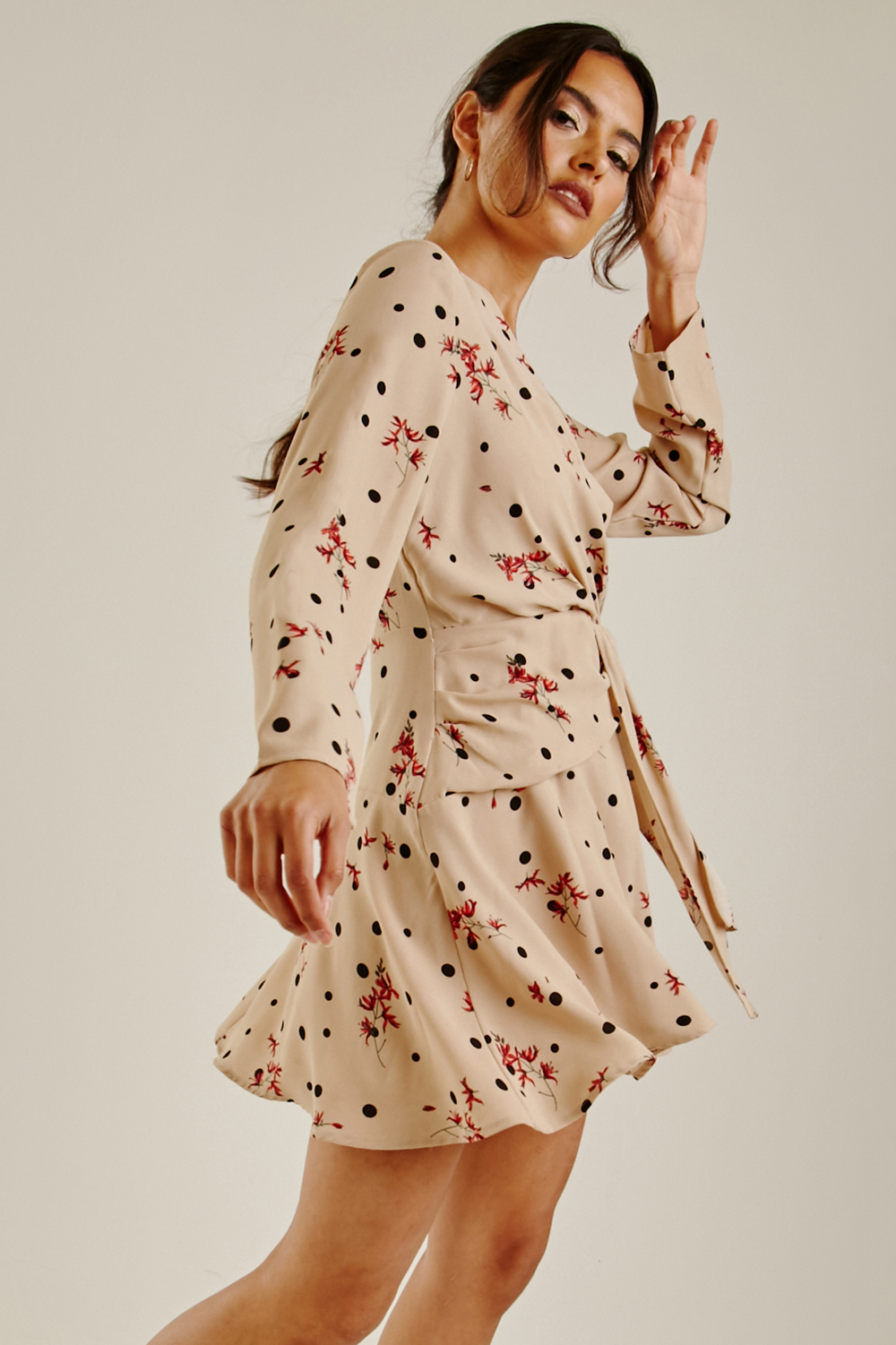 Printed Polka Dot Swing Dress