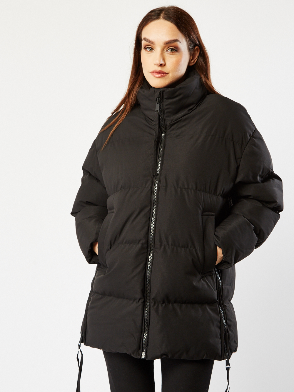 Puffer Black Zip Up Jacket Everything5Pounds