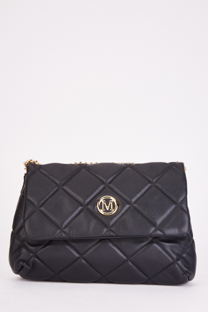 Quilted Chain Faux Leather Bag