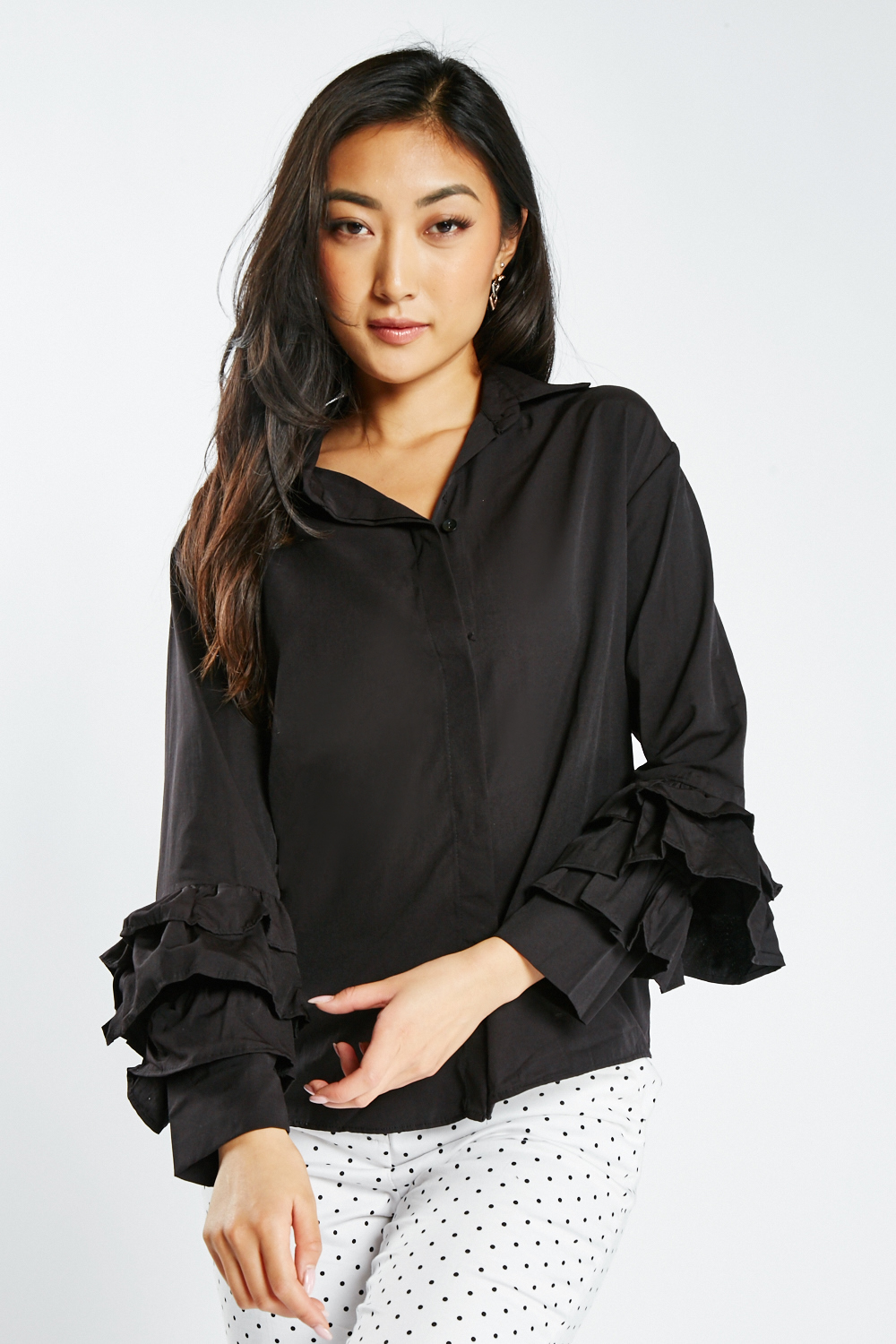 Ruffle Layered Sleeve Shirt – Everything5Pounds