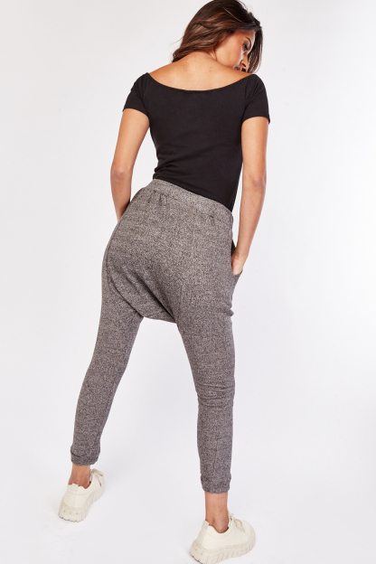 Speckled Jersey Knit Harem Trousers