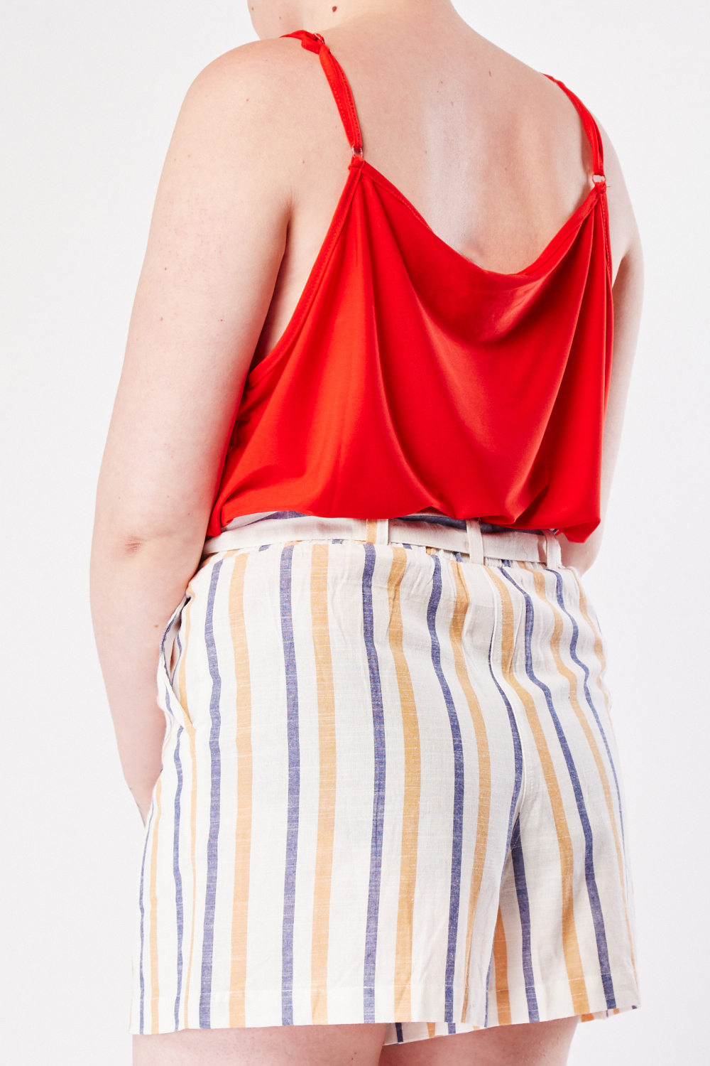 Striped paperbag shorts online