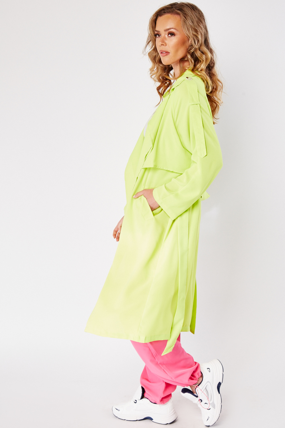 Lime trench coat hotsell