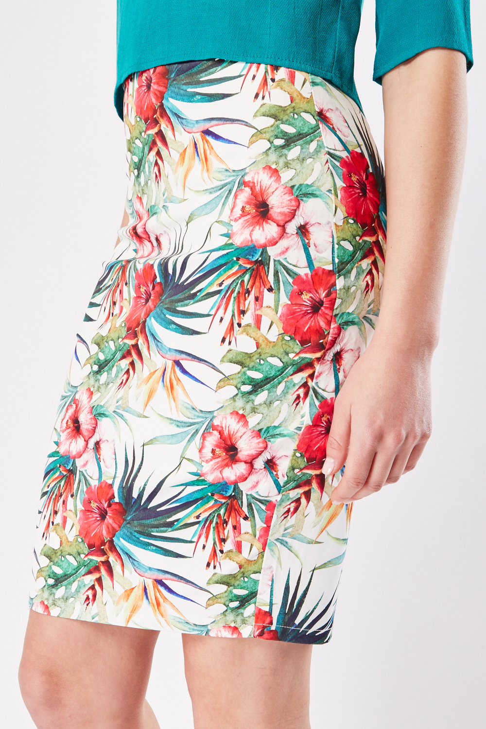 Tropical Floral Pencil Skirt Everything5Pounds