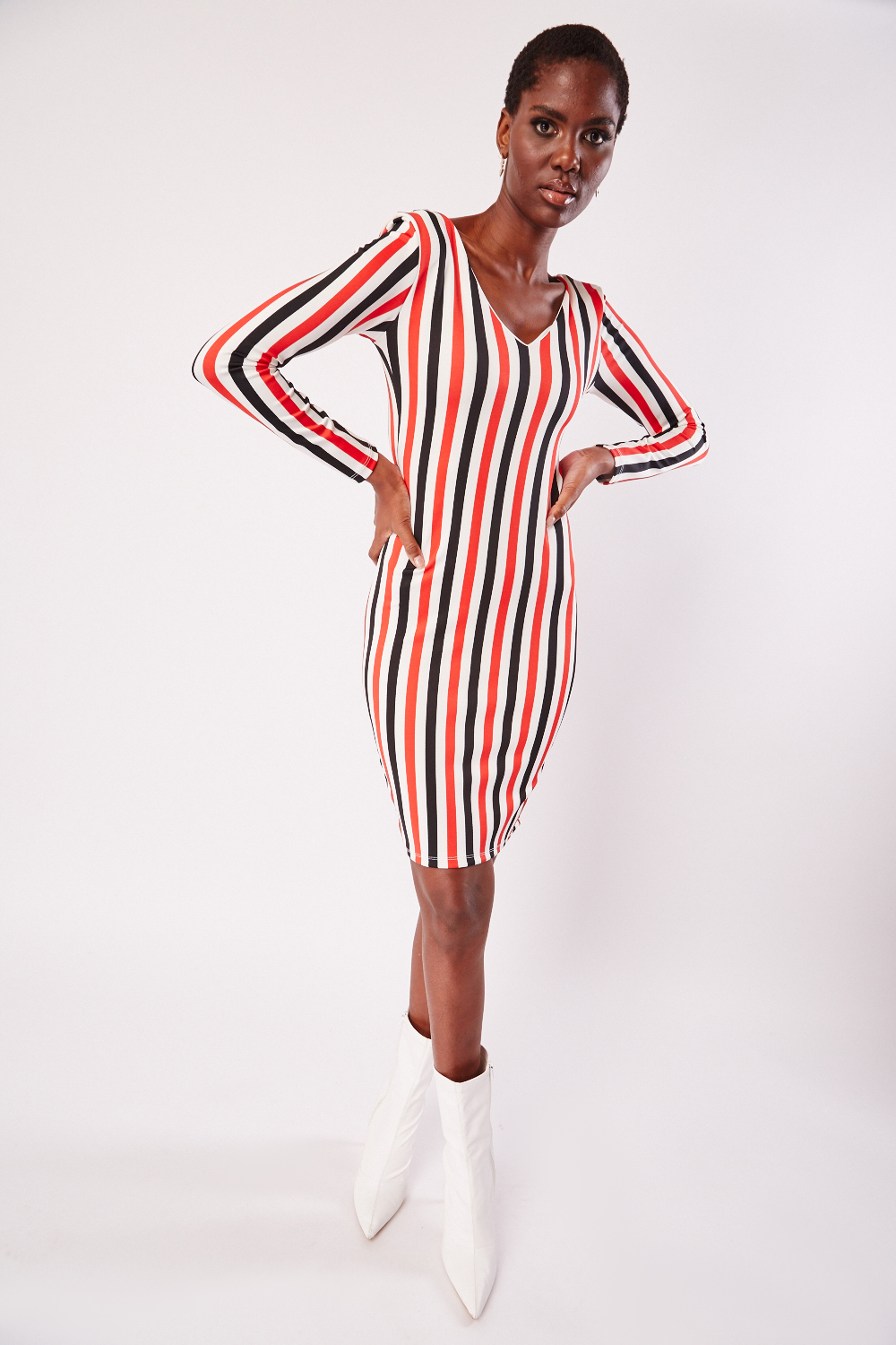 Pinstripe bodycon dress best sale