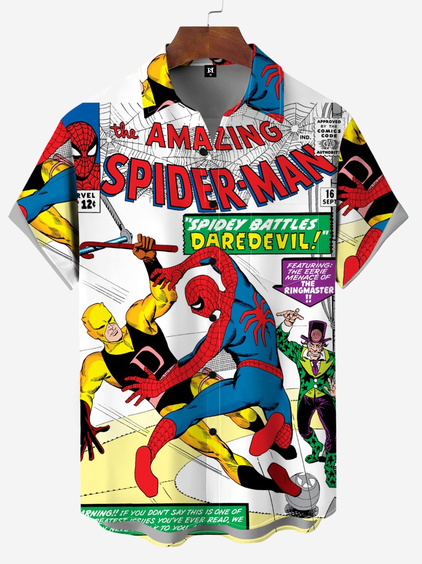 Men's Comic Printed Short Sleeved Shirt 3669