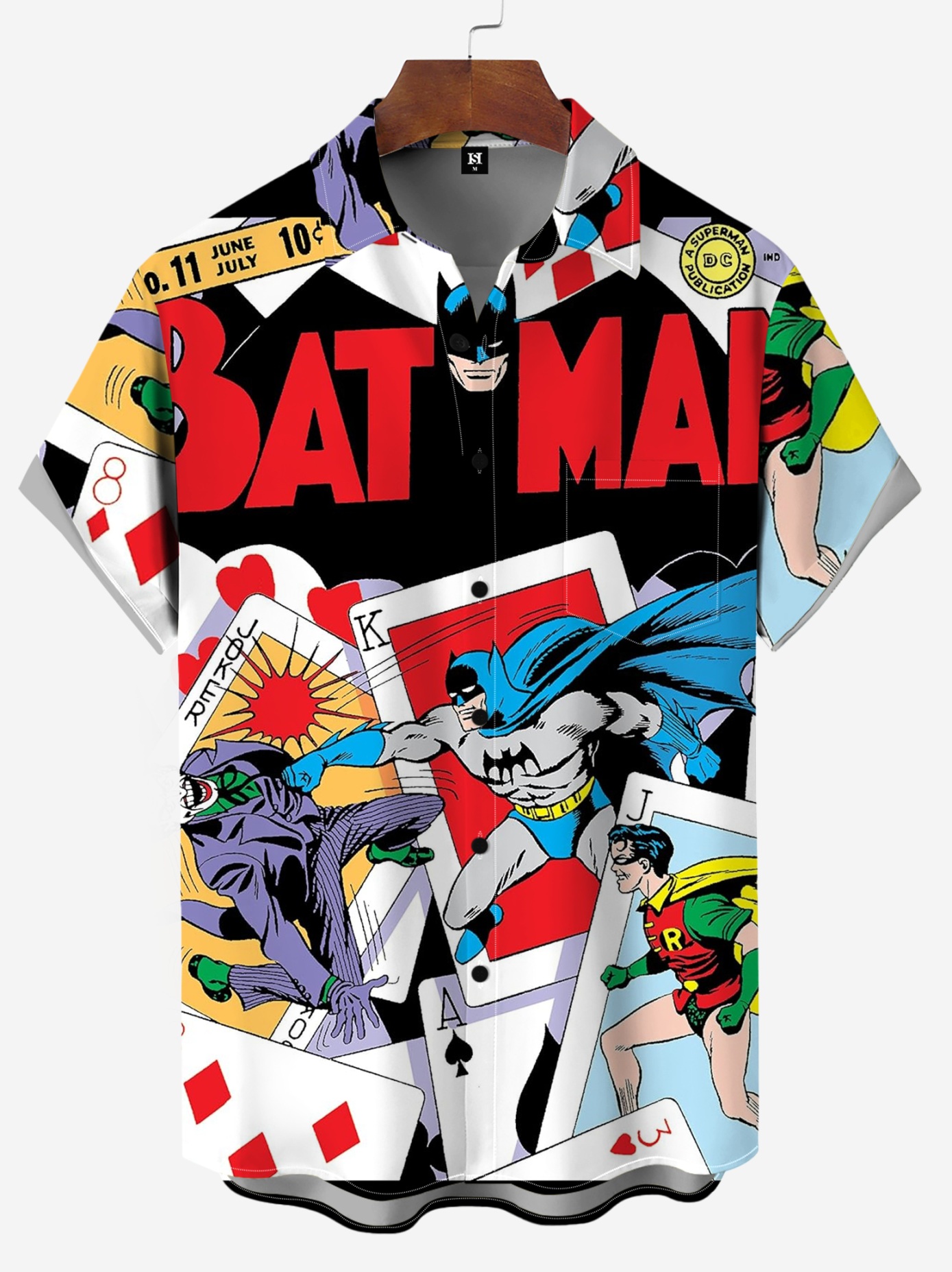 Men's Classic Comic Print Short Sleeve Shirt A401