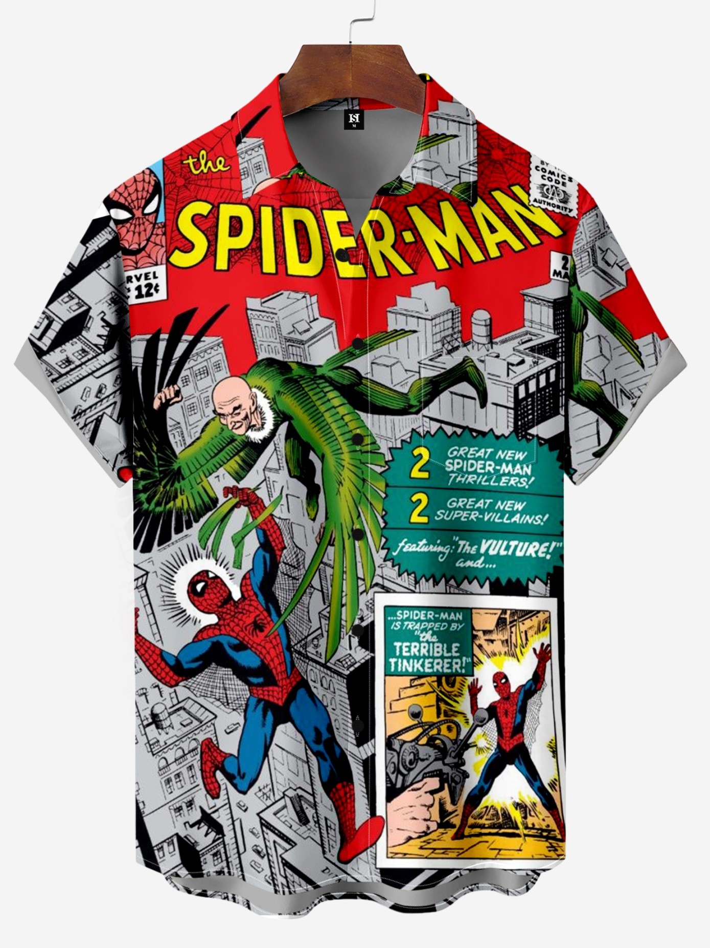 Men's Comic Printed Short Sleeved Shirt