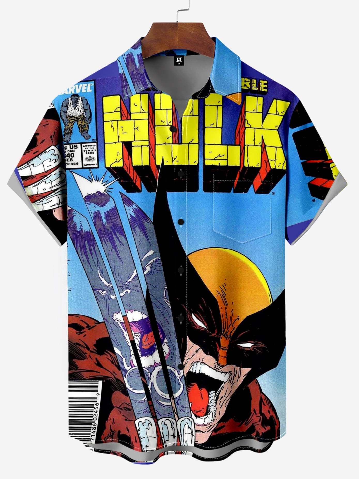 Men's Comic Printed Short Sleeved Shirt