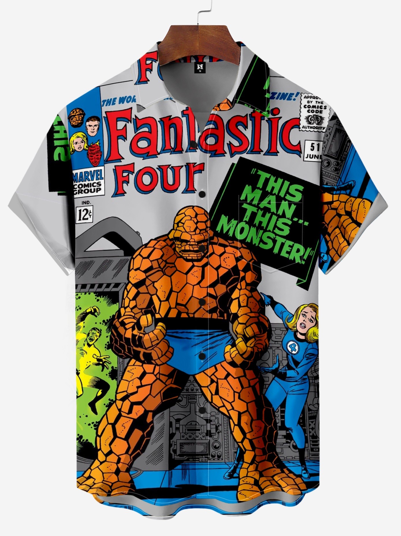 Men's Comic Printed Short Sleeved Shirt
