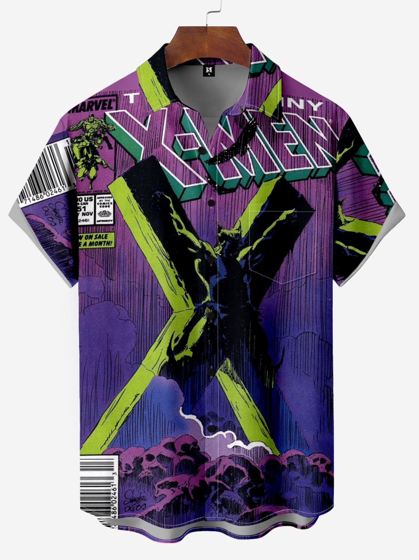 Men's Comic Printed Short Sleeved Shirt