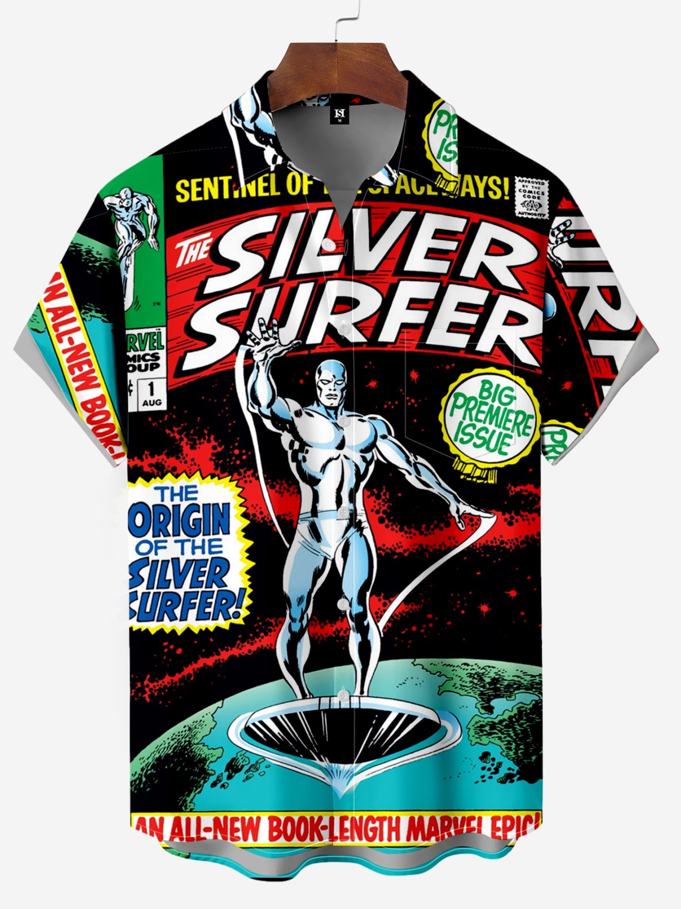 Men's Comic Printed Short Sleeved Shirt