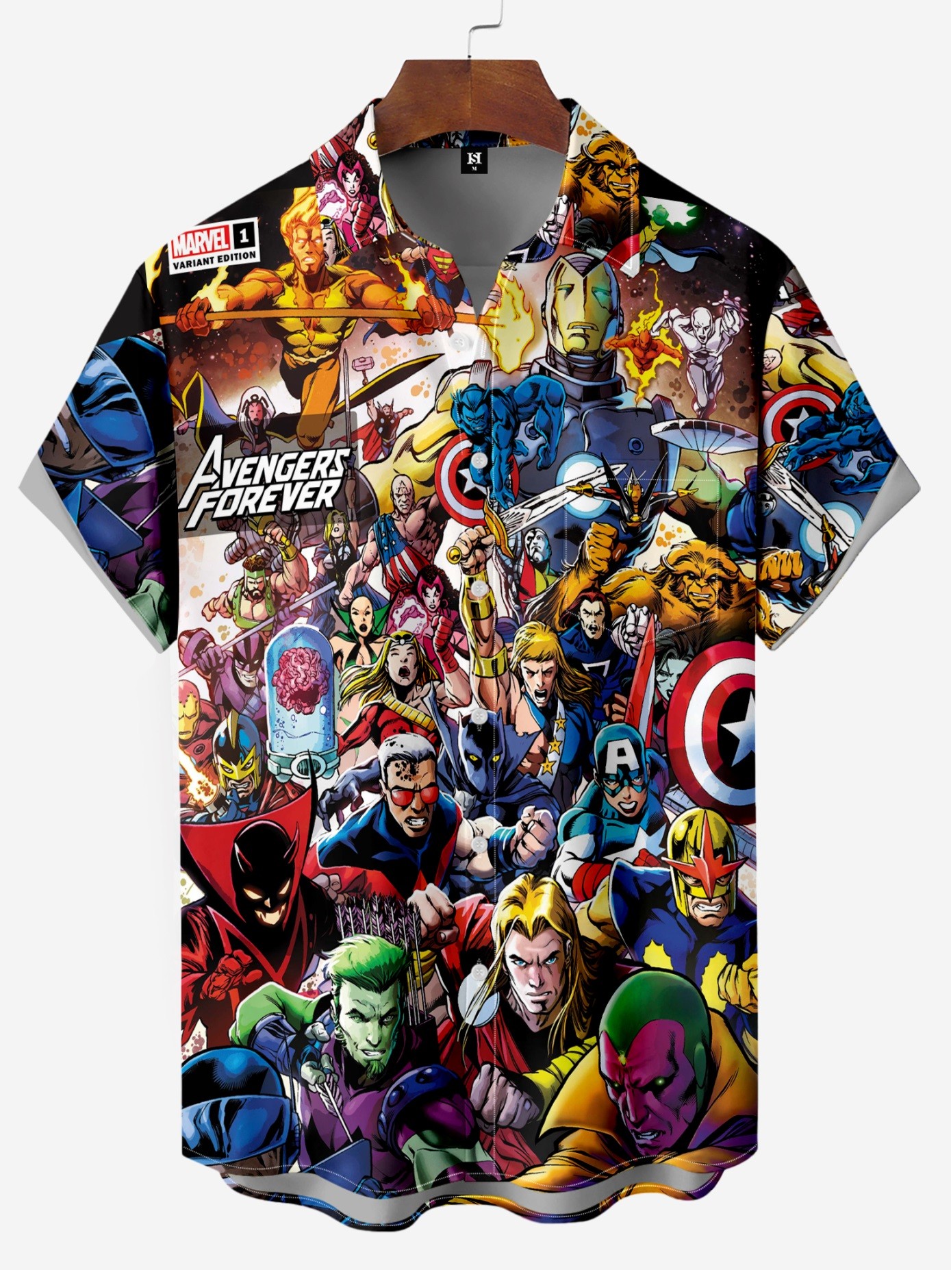 Men's Comic Printed Short Sleeved Shirt