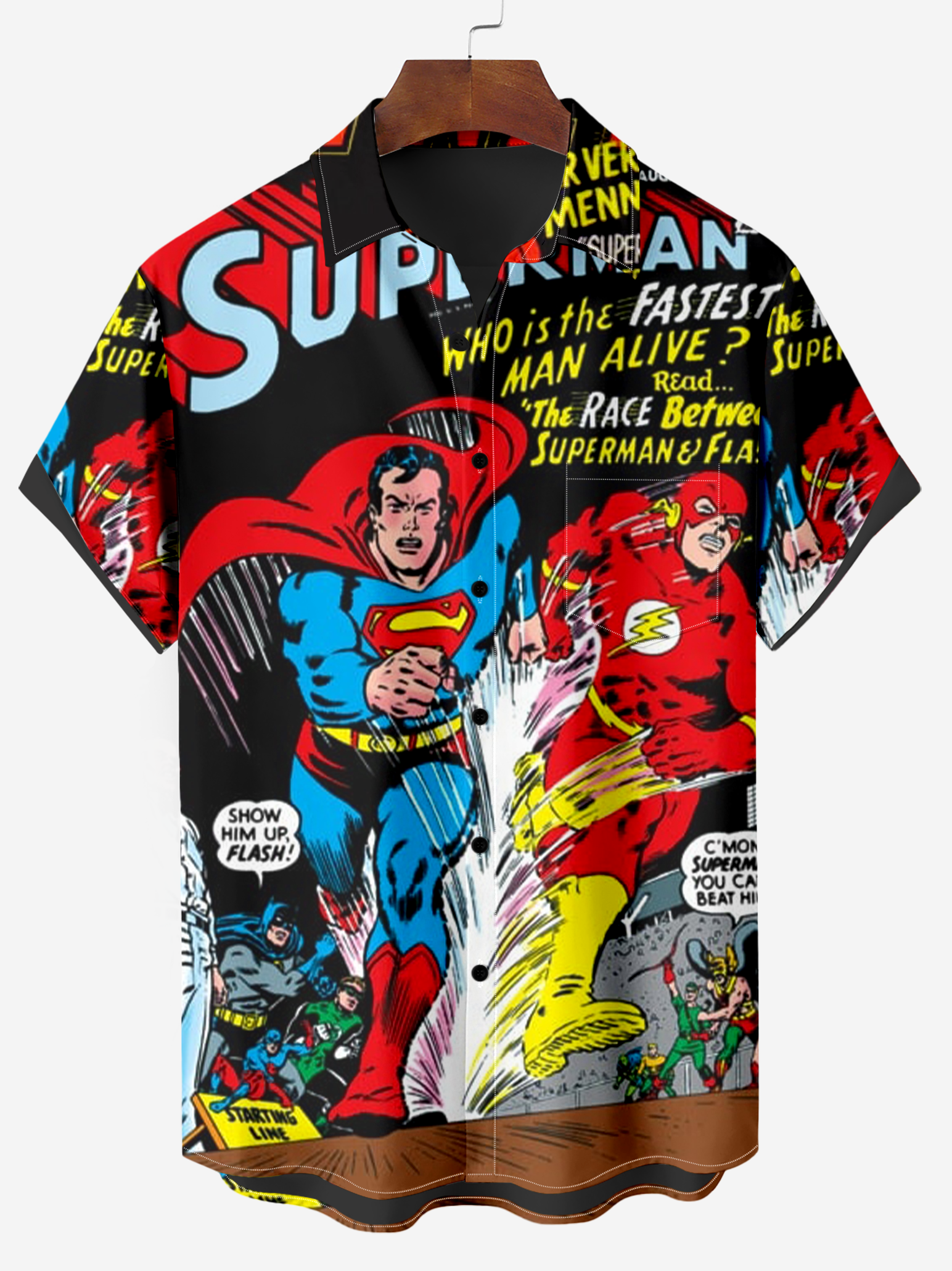 Superman print short sleeve shirt 002