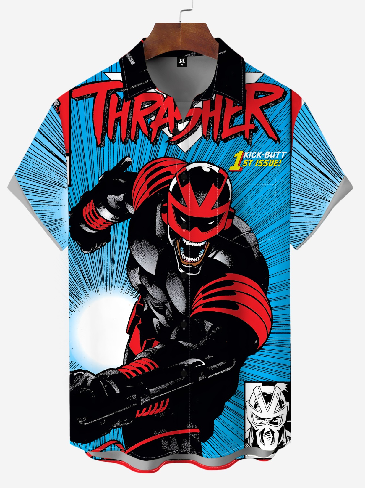 Men's Comic Printed Short Sleeved Shirt 36054