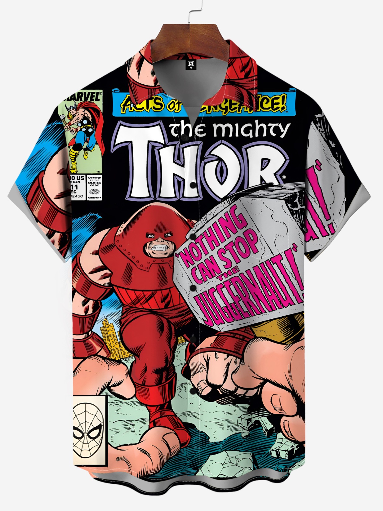 Men's Comic Printed Short Sleeved Shirt 36051