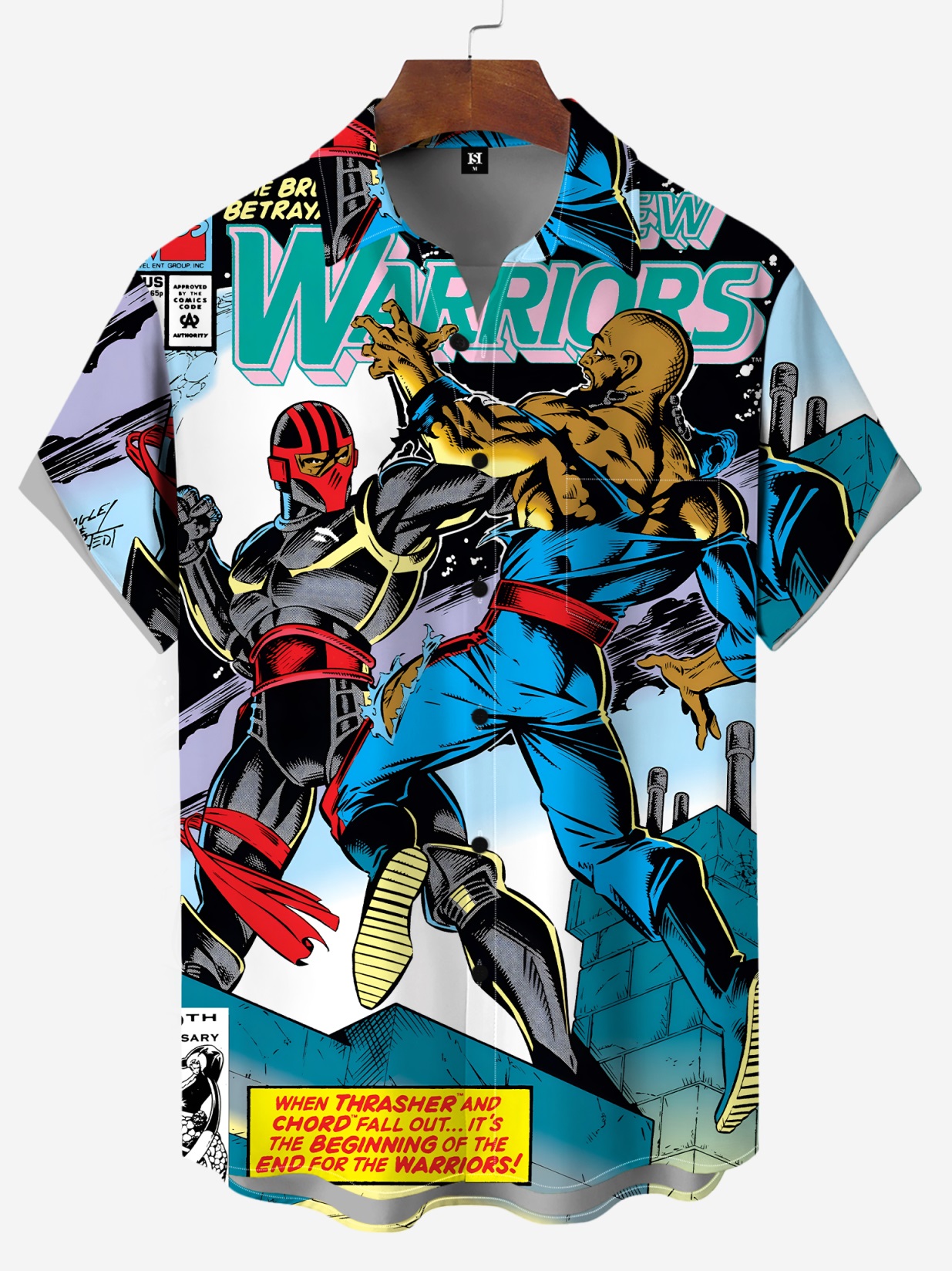 Men's Comic Printed Short Sleeved Shirt 36055
