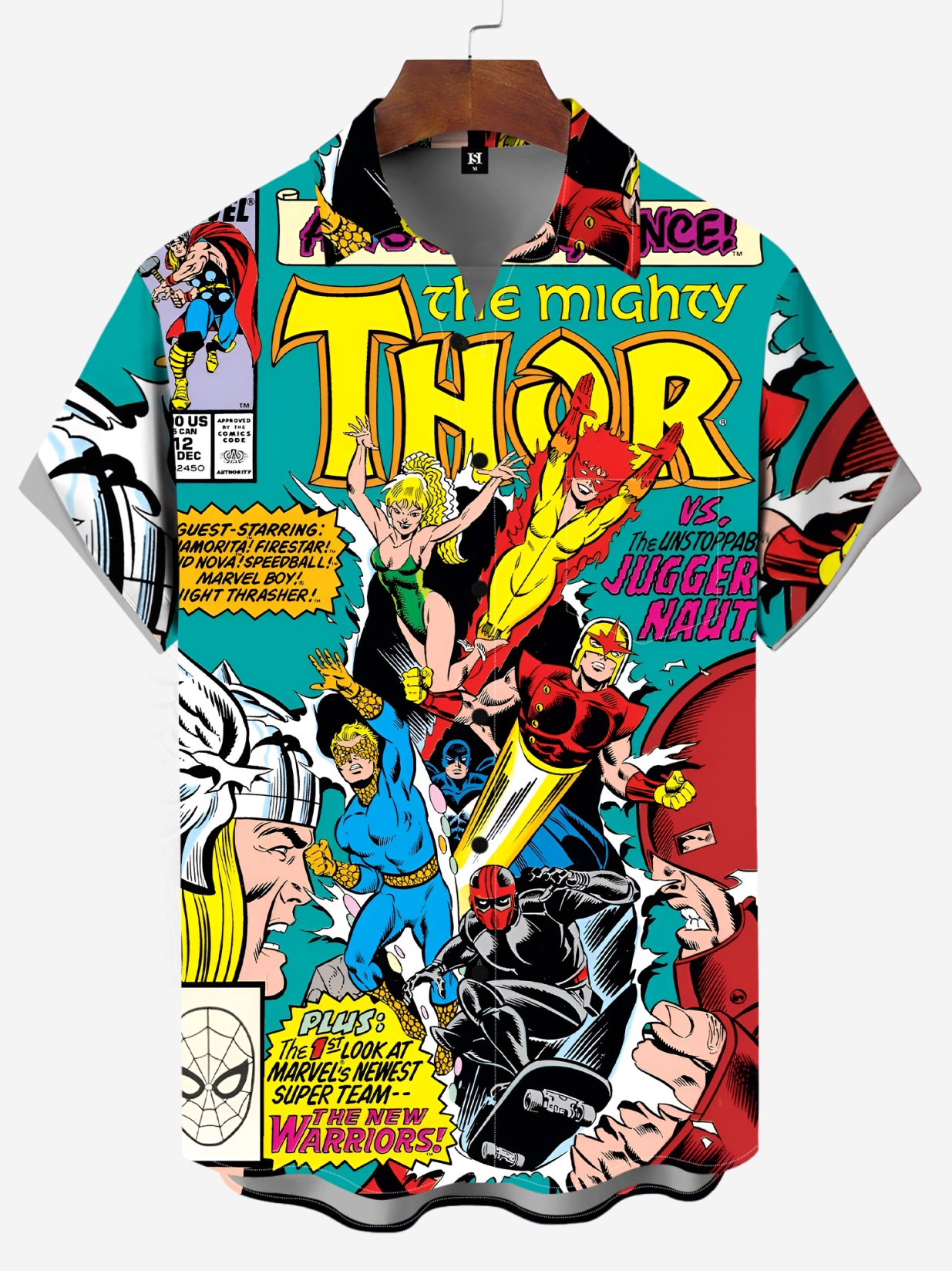 Men's Comic Printed Short Sleeved Shirt 36052