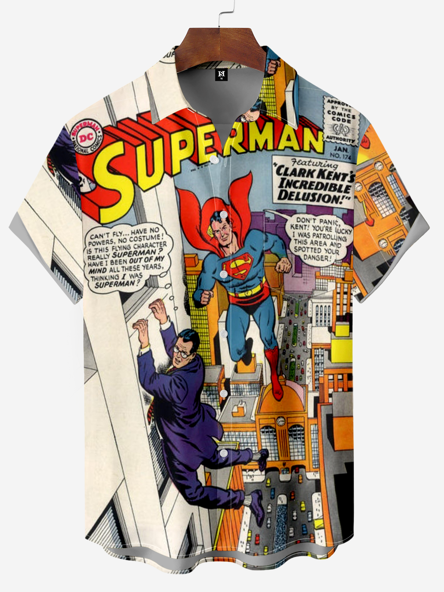 Men's Comic Printed Short Sleeved Shirt 017