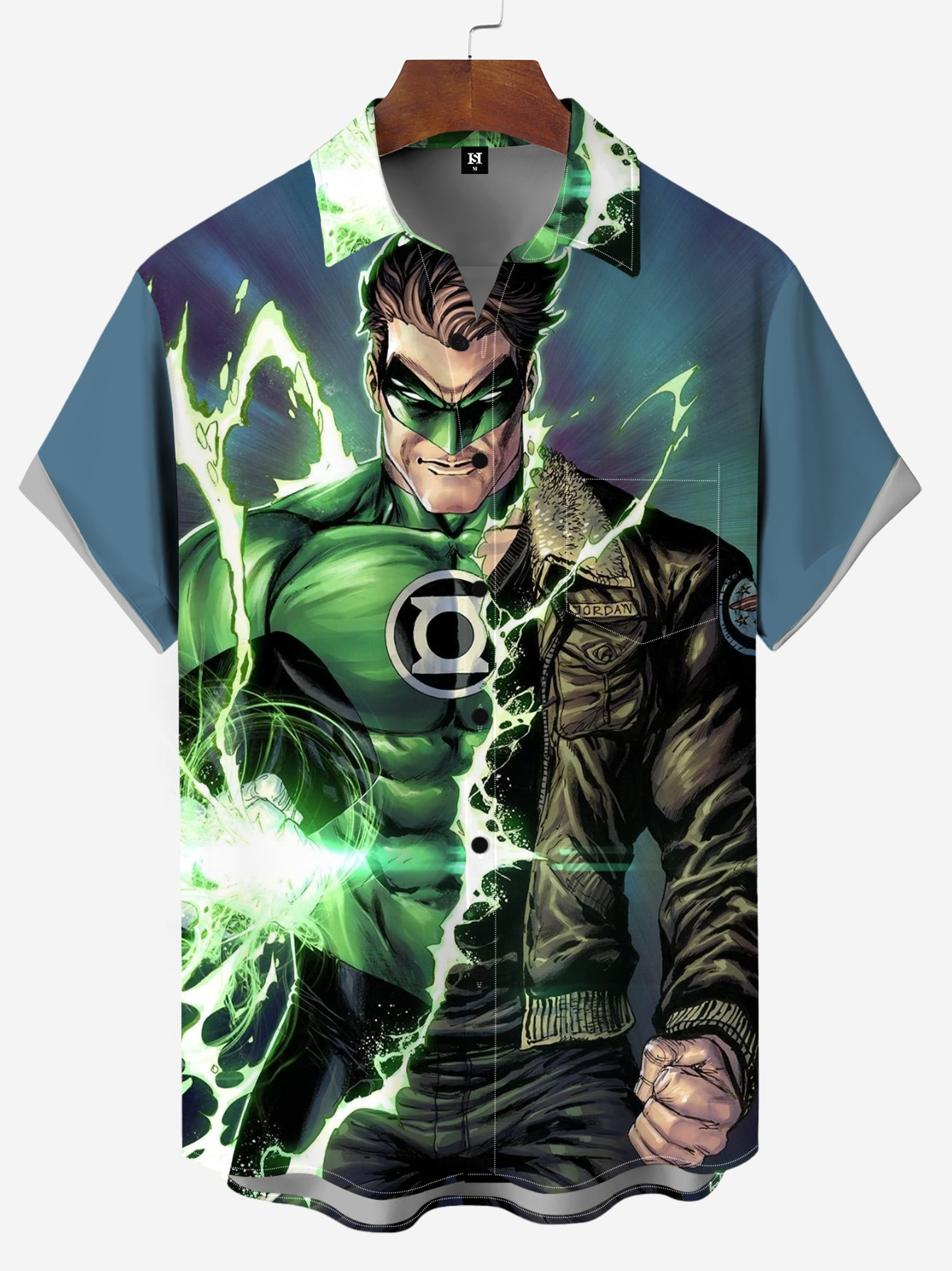 Men's Comic Printed Short Sleeved Shirt 3661