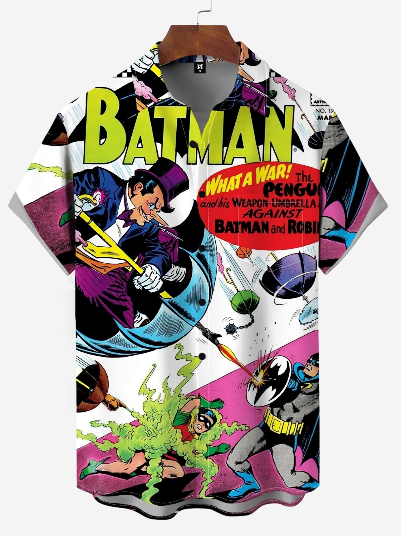 Men's Classic Comic Print Short Sleeve Shirt 4106