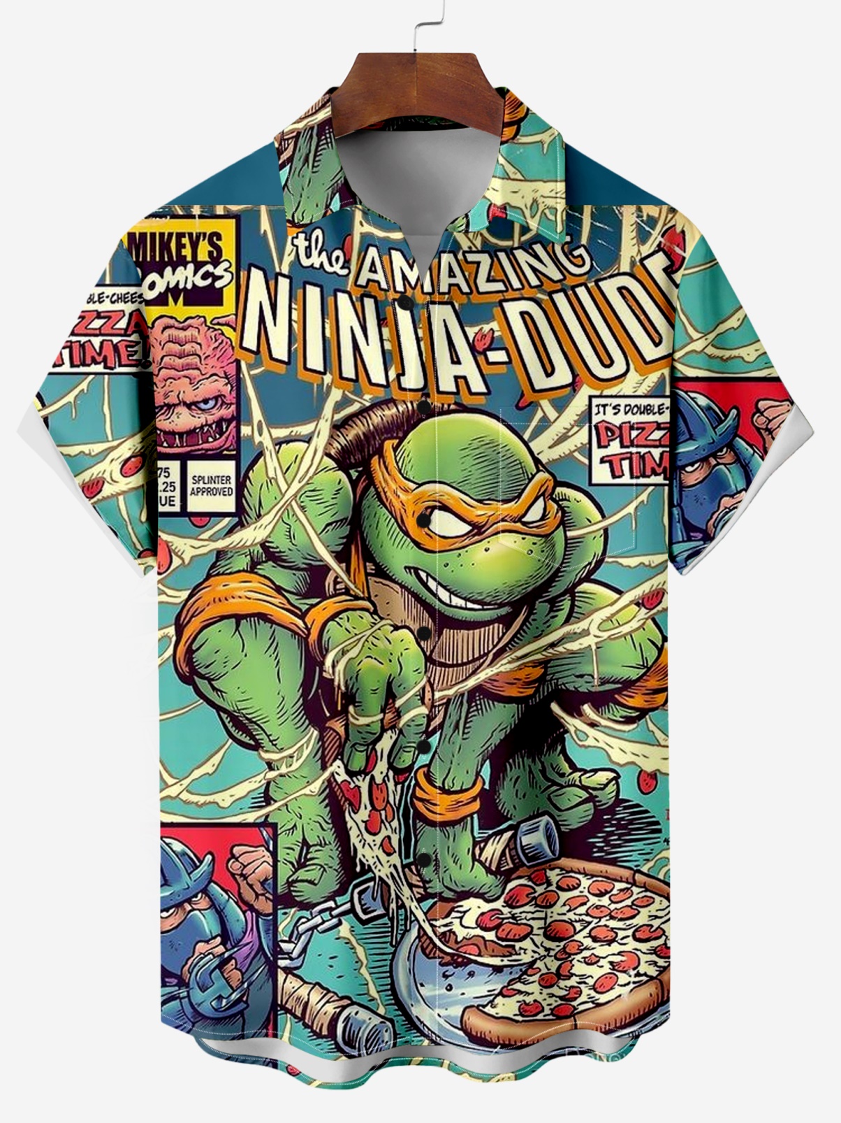 Classic Superhero Cartoon Characters Print Short-Sleeved Shirt 04