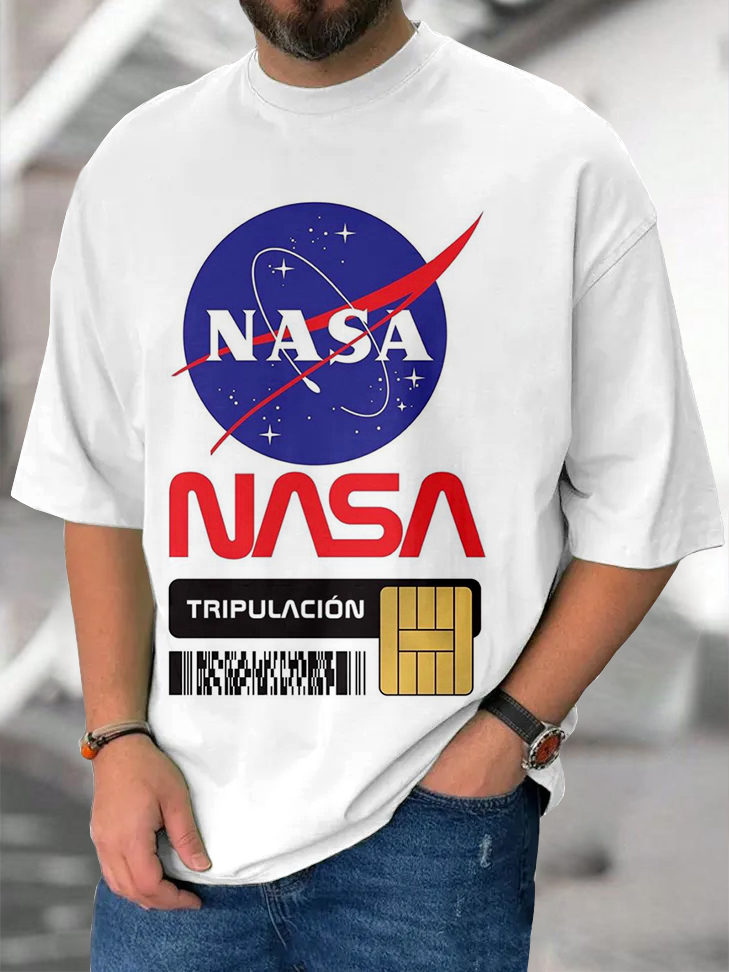 Space Aircraft Carrier Print T-Shirt