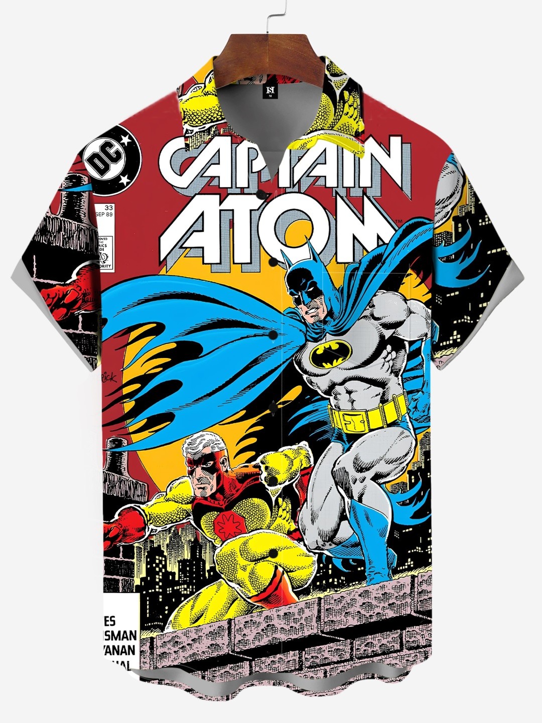 Men's Classic Comic Print Short Sleeve Shirt 609