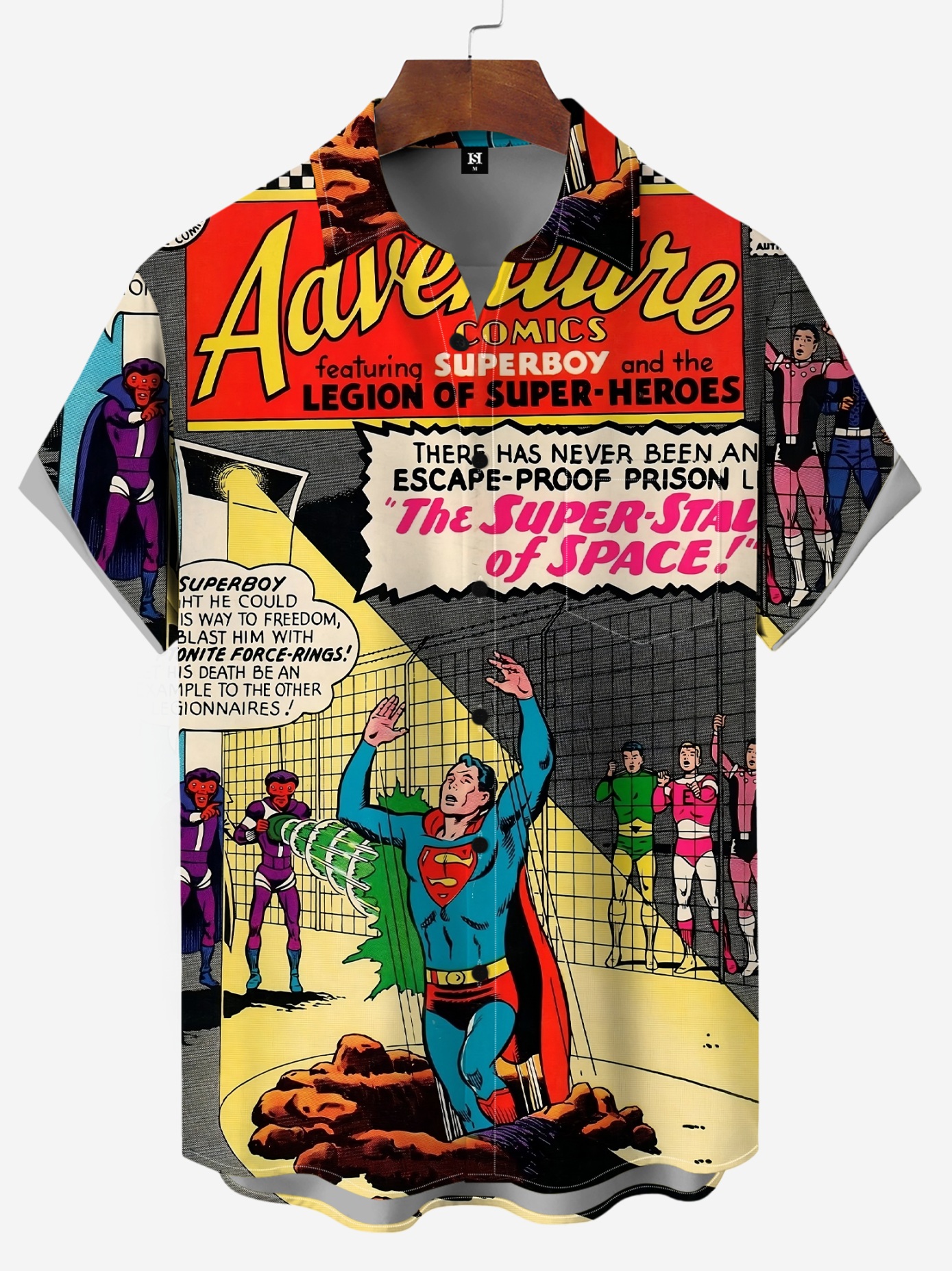 Men's Classic Comic Print Short Sleeve Shirt 9814