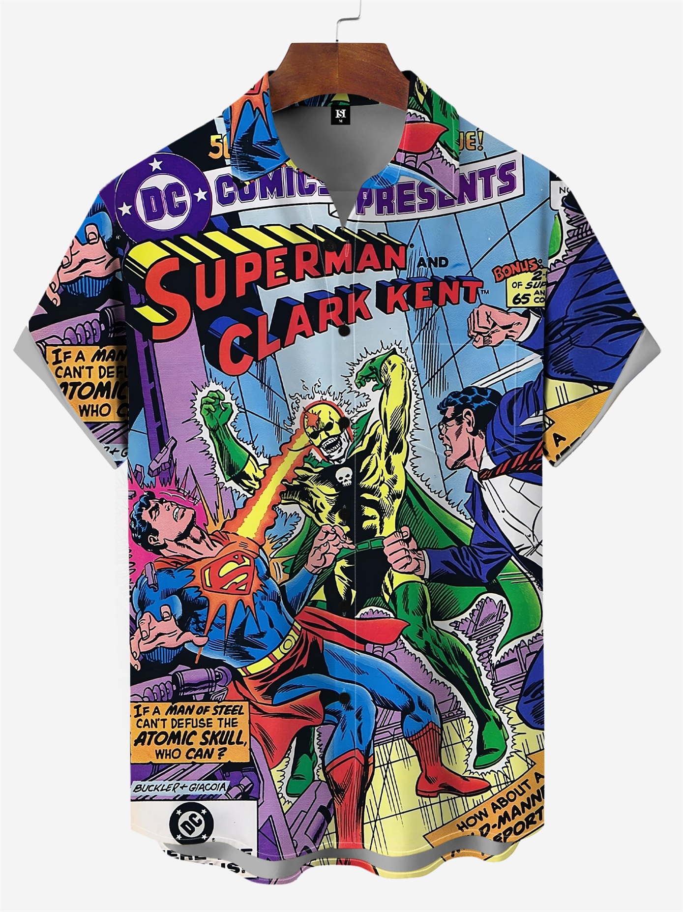 Men's Classic Comic Print Short Sleeve Shirt 9812