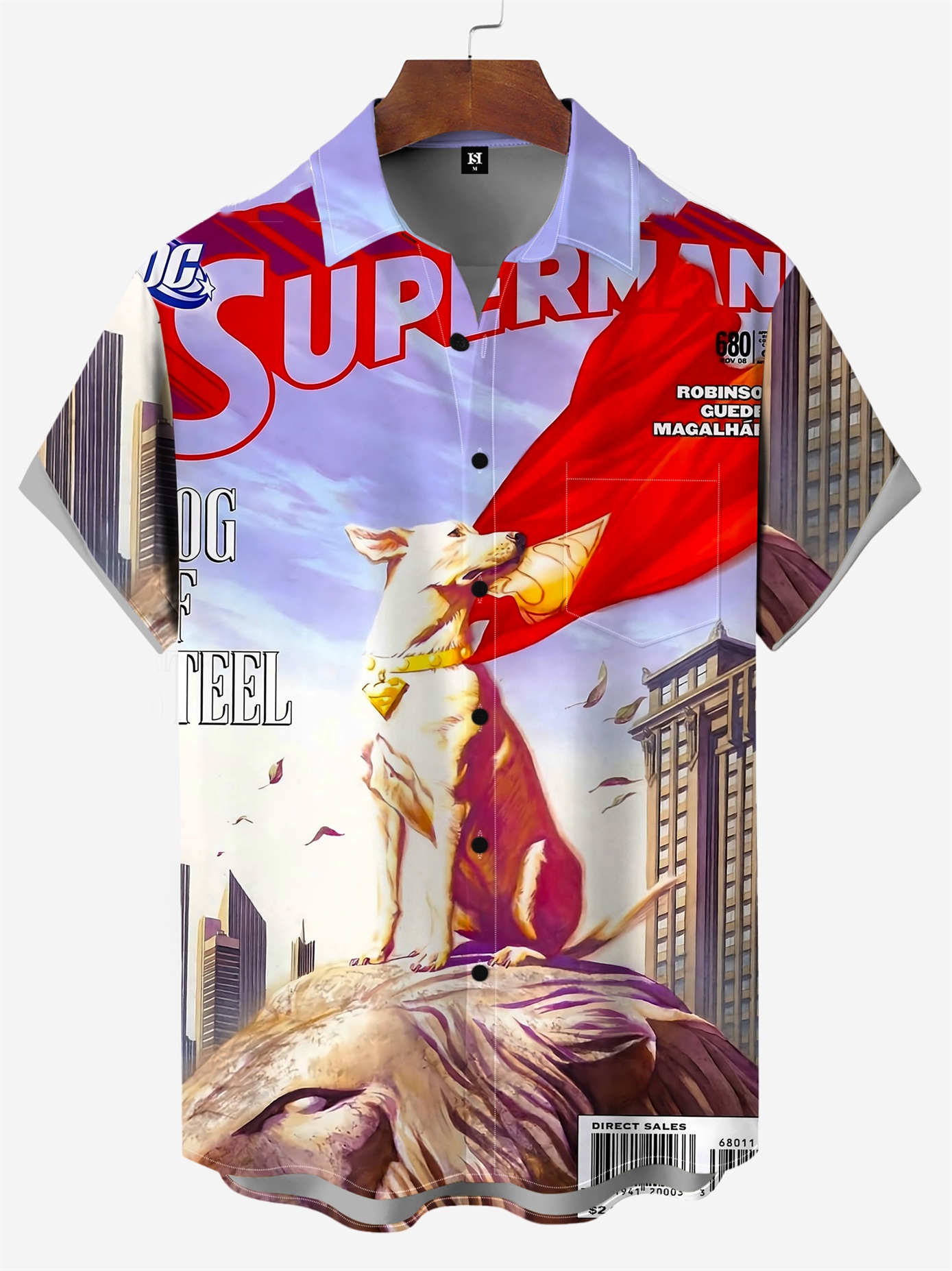 Men's Classic Comic Print Short Sleeve Shirt 9817