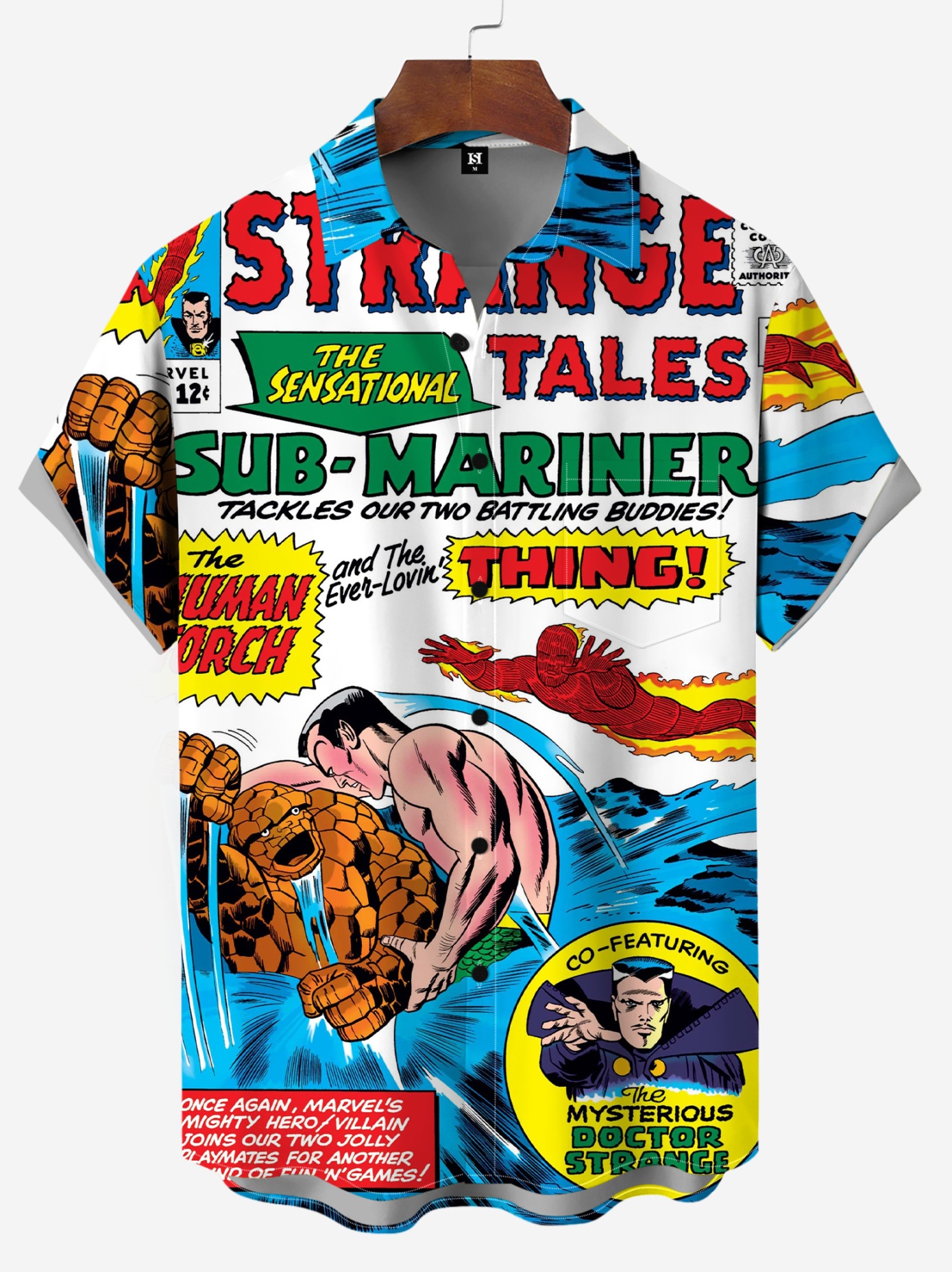 Men's Classic Comic Print Short Sleeve Shirt 9819