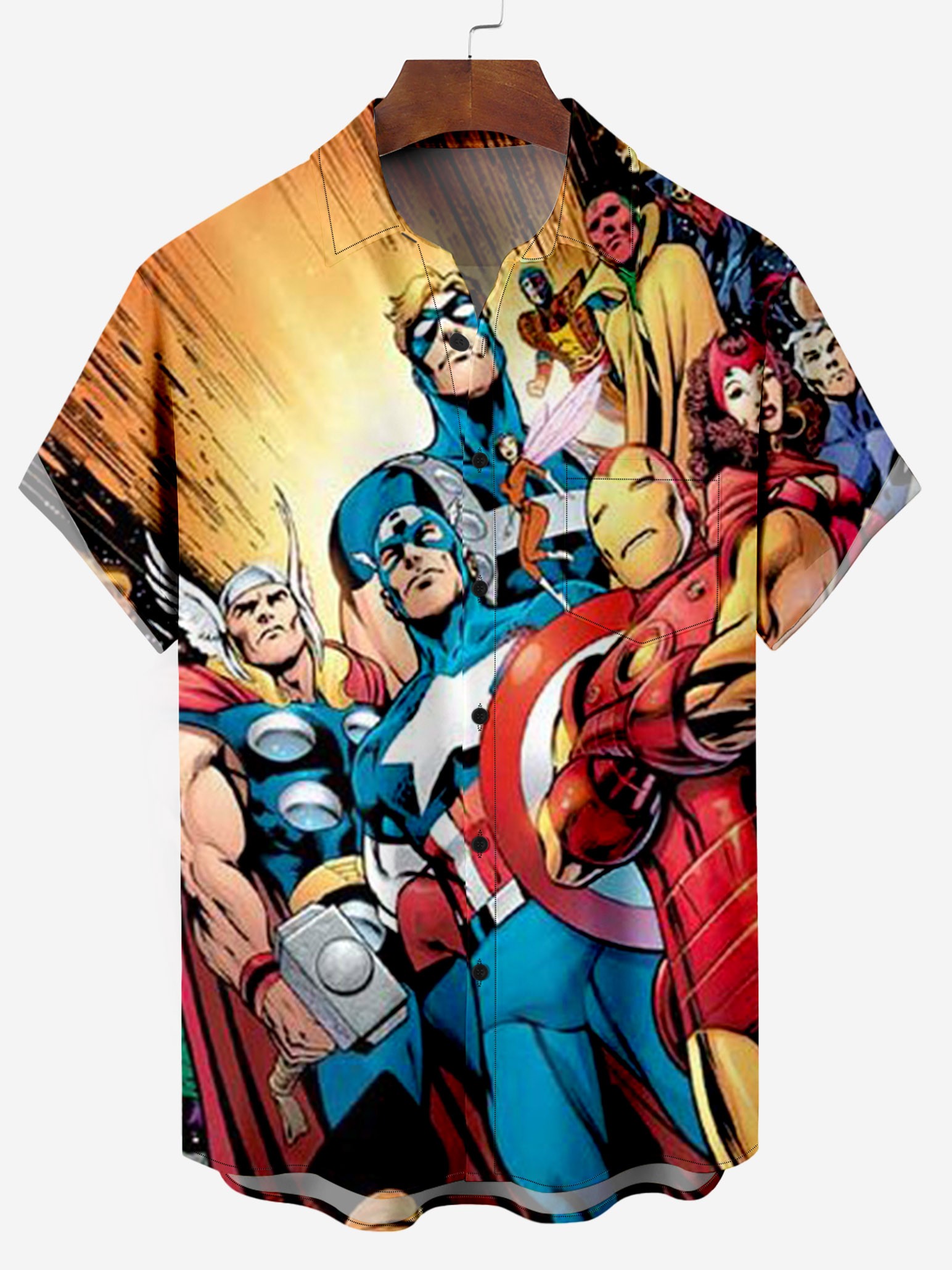 The Strong Heros Team Pattern Chest Pocket Shirt