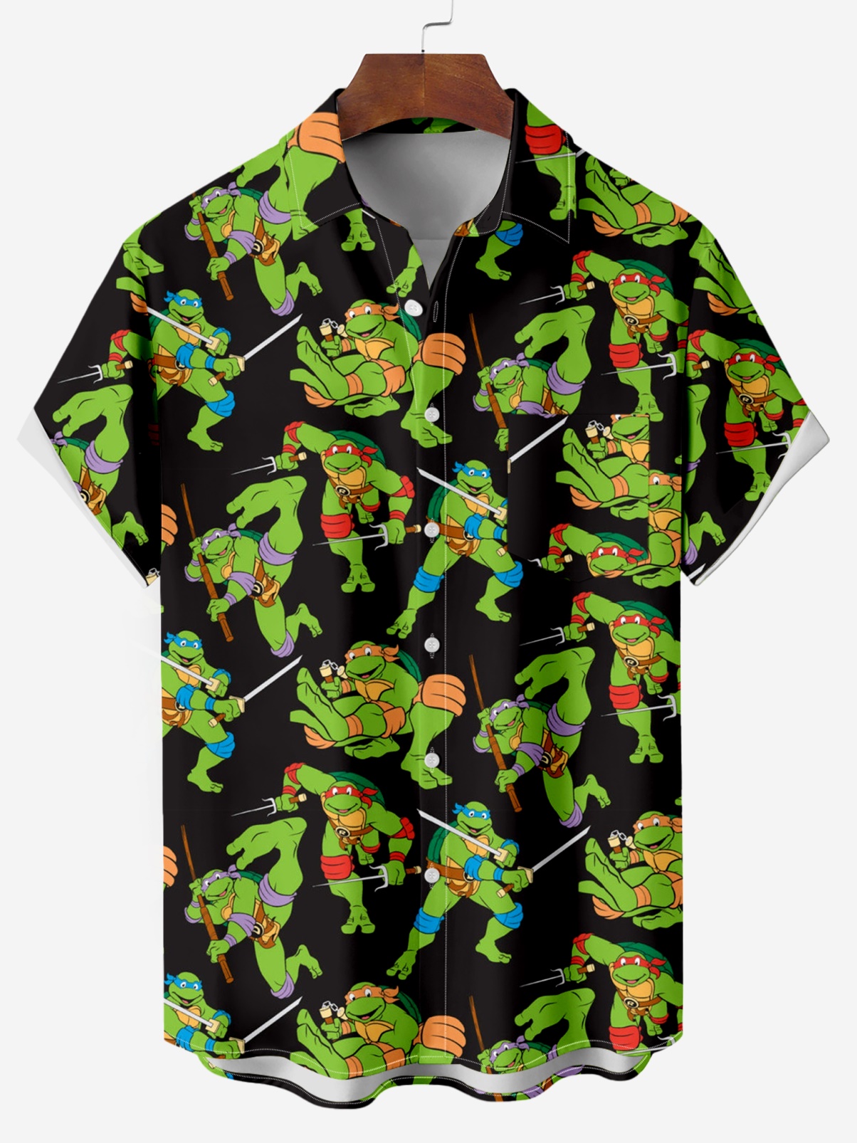 Classic Superhero Cartoon Characters Print Short-Sleeved Shirt 14
