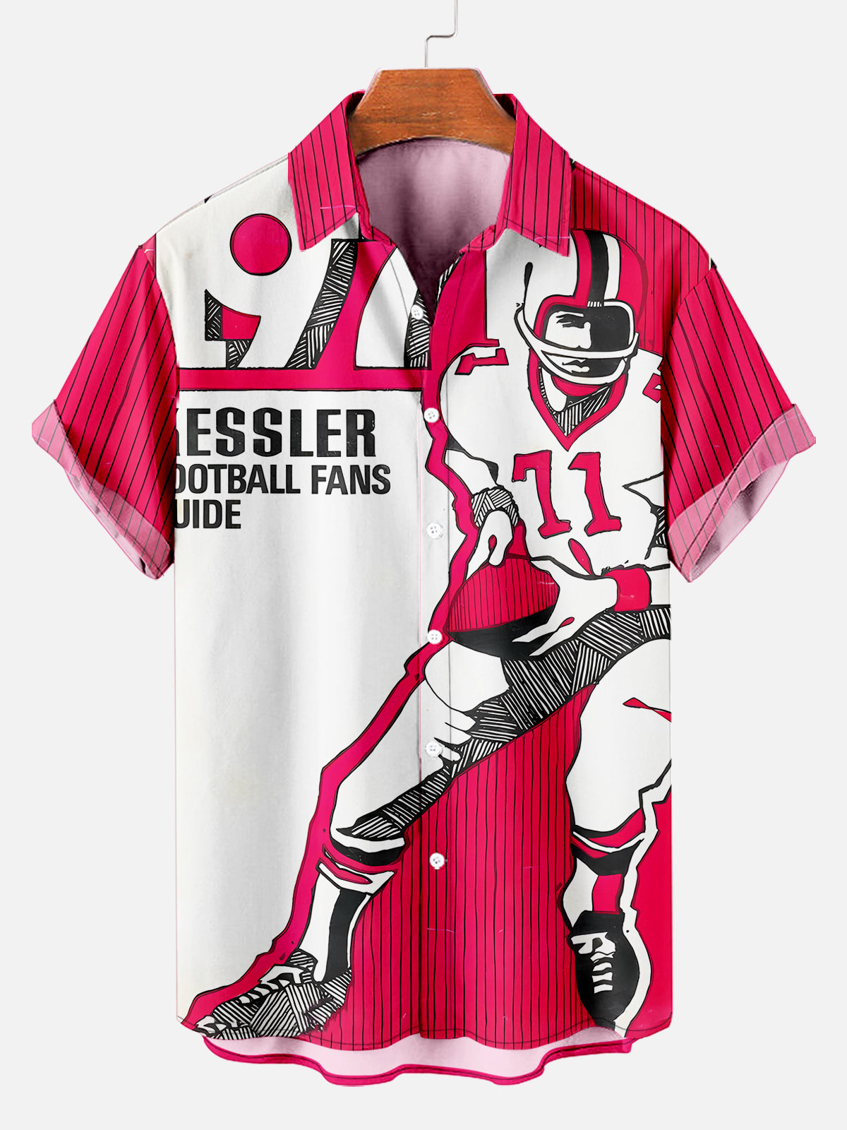 Men's Classic American Football Print Shirt