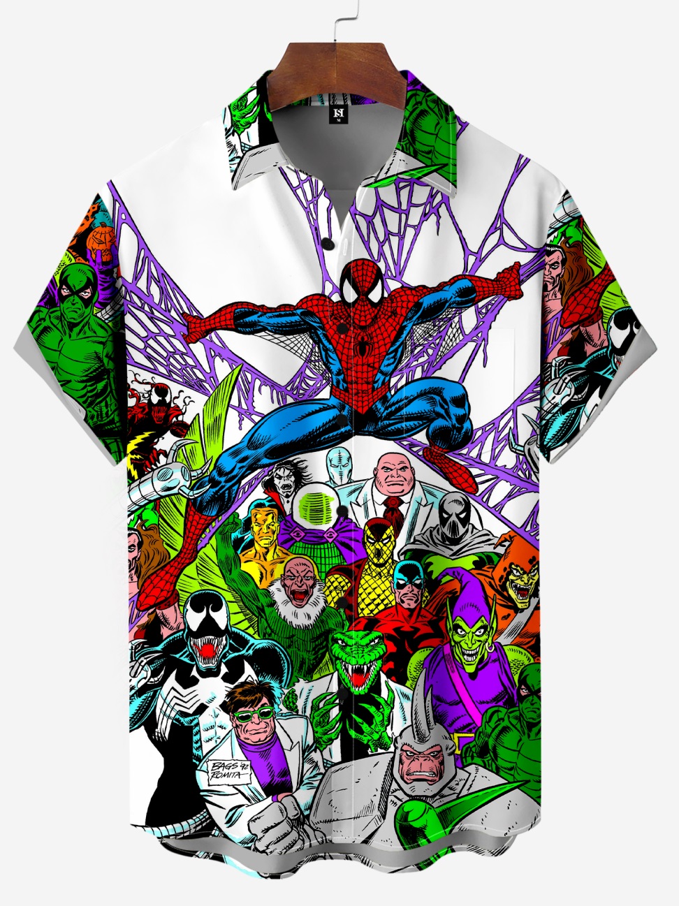 Classic Retro Superhero Anime Printed Short-Sleeve Shirt 03