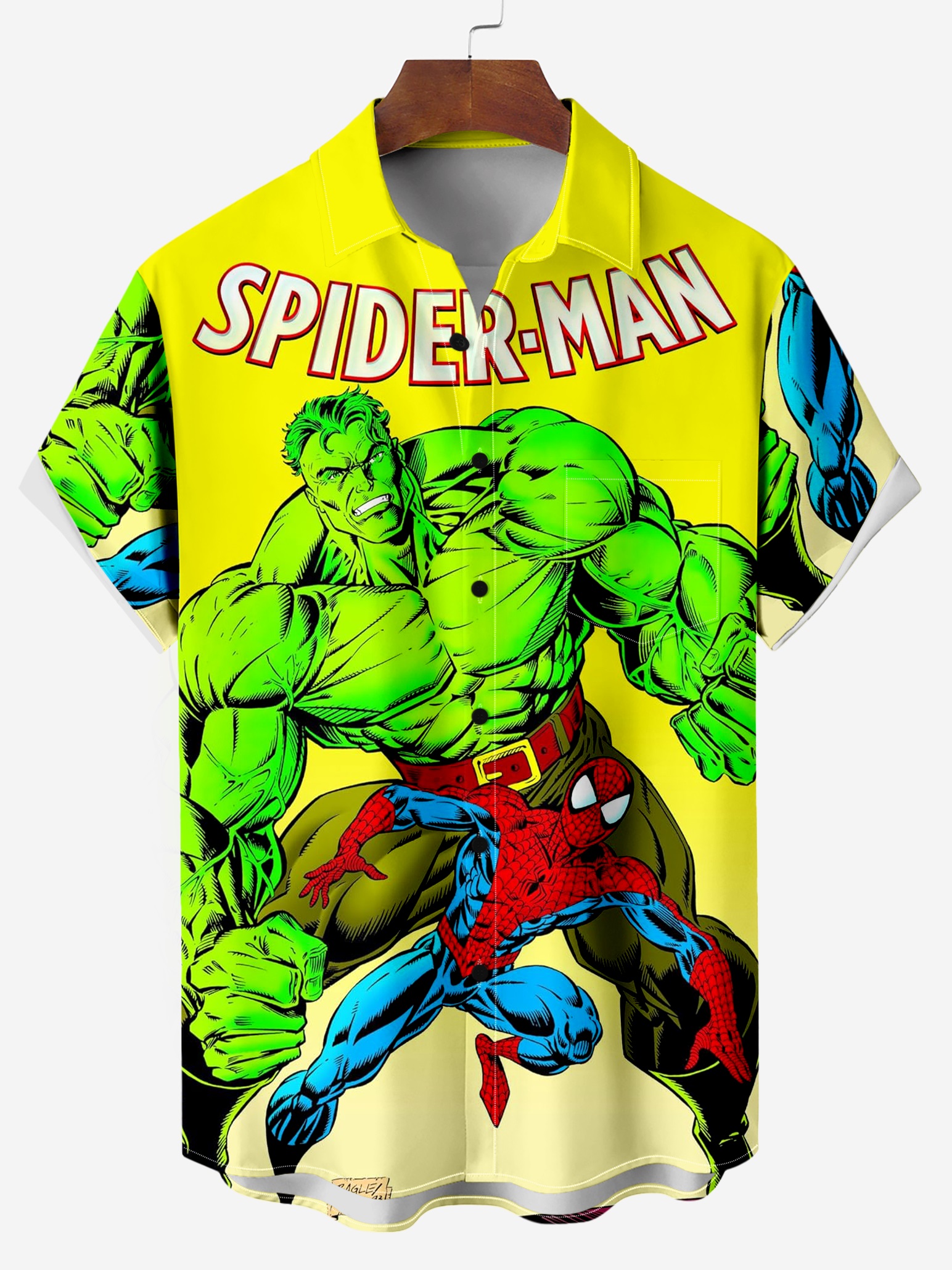 Classic Superhero Anime Cartoon Characters Print Short-Sleeved Shirt 02