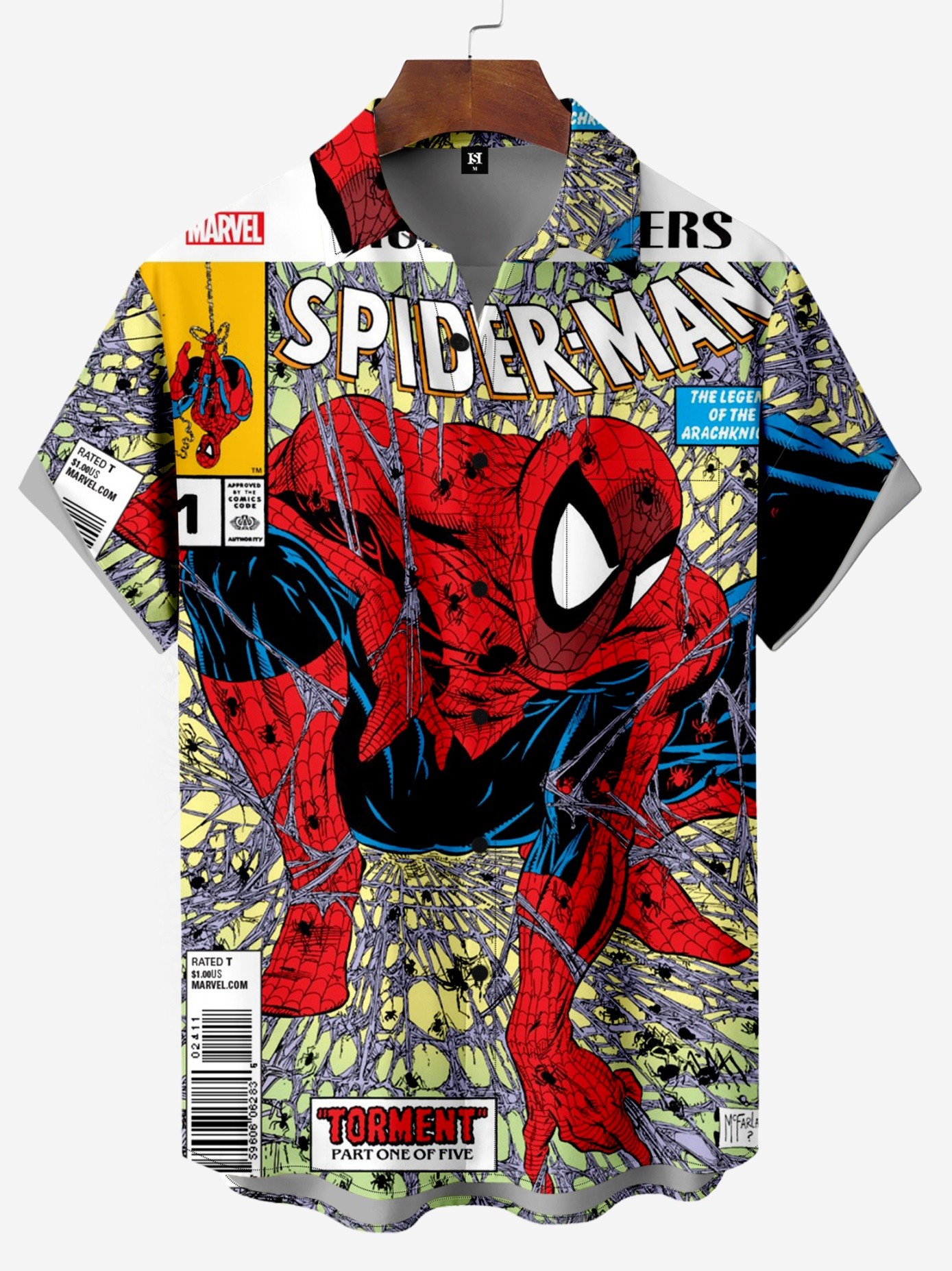 Men's Comic Printed Short Sleeved Shirt 008