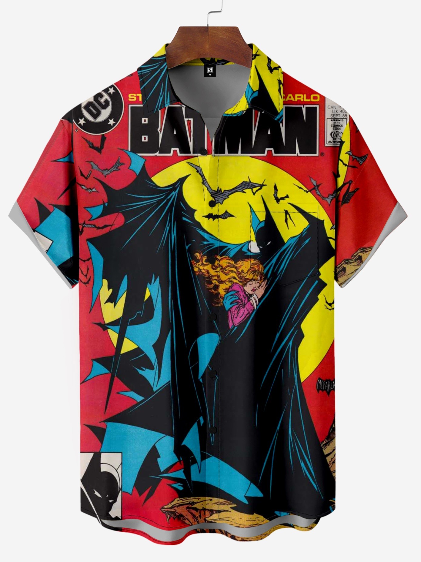 Men's Comic Printed Short Sleeved Shirt 005