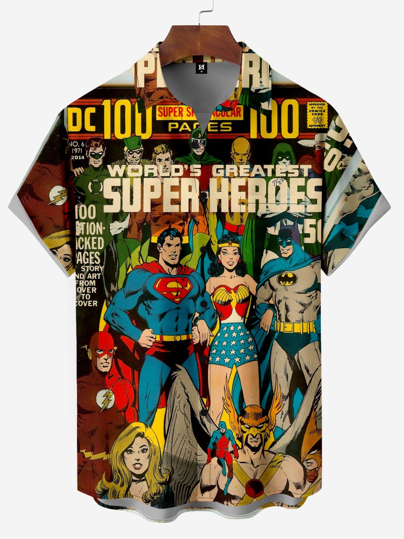 Men's Comic Printed Short Sleeved Shirt 002