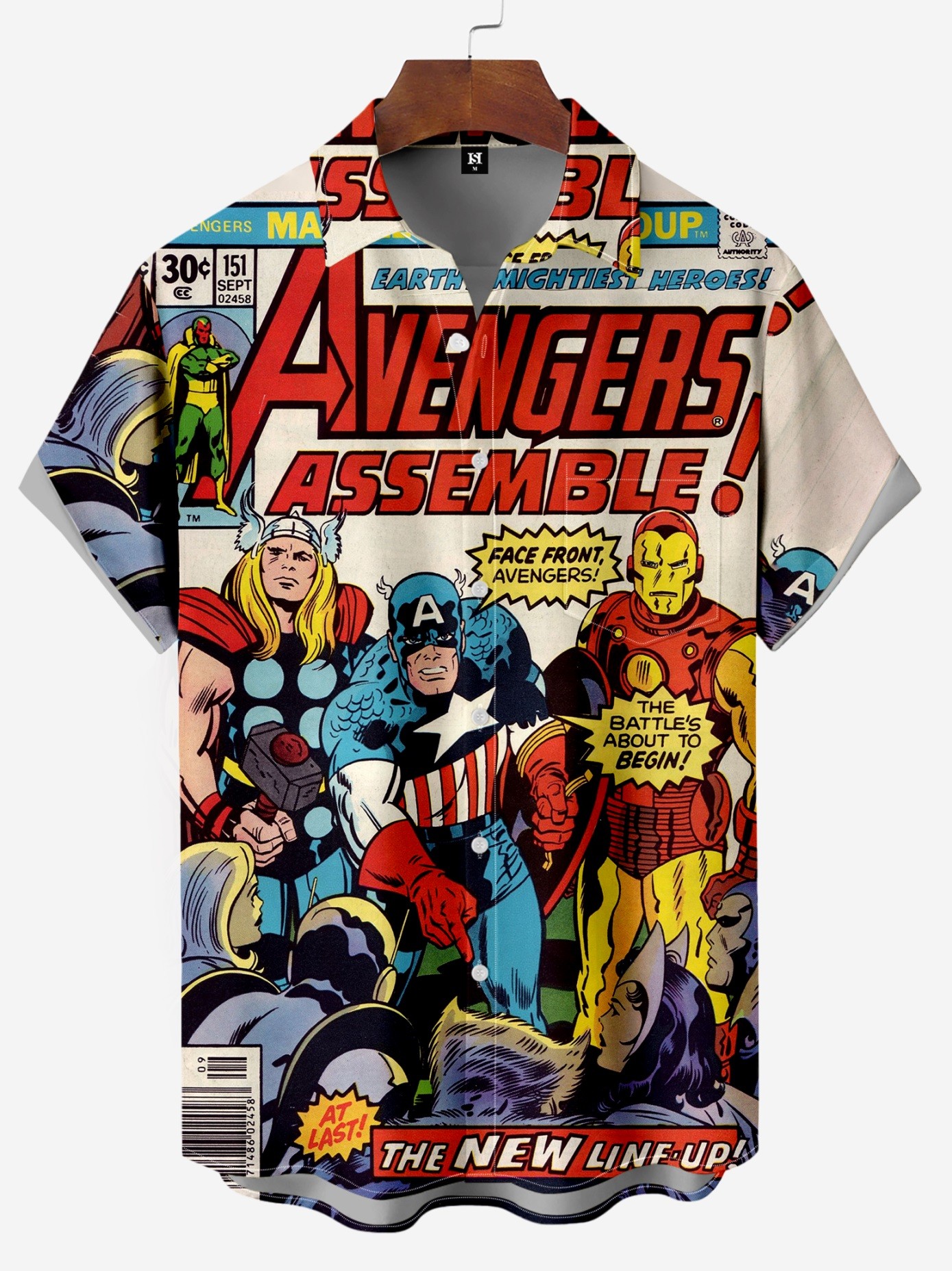 Men's Comic Printed Short Sleeved Shirt 015