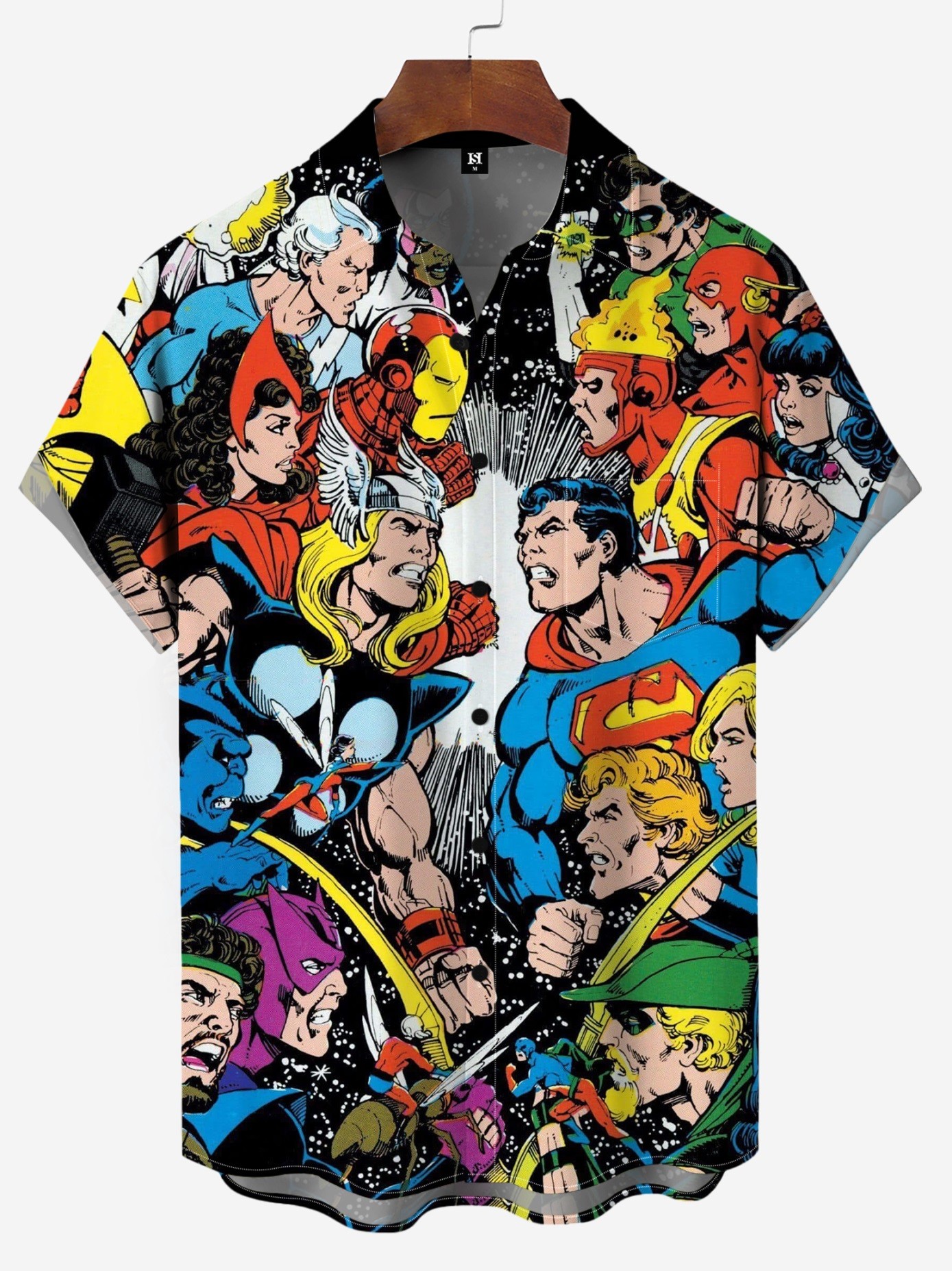 Men's Comic Printed Short Sleeved Shirt 0005